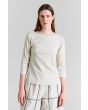 Naibu rib bluse med 3/4 ærme