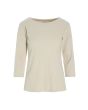Naibu rib bluse med 3/4 ærme