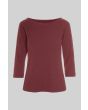Naibu rib bluse med 3/4 ærme