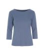 Naibu rib bluse med 3/4 ærme