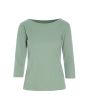 Naibu rib bluse med 3/4 ærme