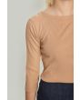 Globe rib blouse with 3/4 sleeve