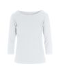 Globe rib blouse with 3/4 sleeve