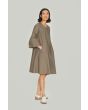 Paper poplin dress with wide sleeves