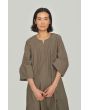 Paper poplin dress with wide sleeves