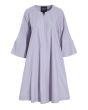 Paper poplin dress with wide sleeves