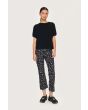 Ivory stickers flared trousers