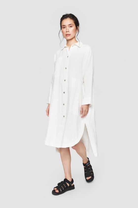Lazy linen shirt dress