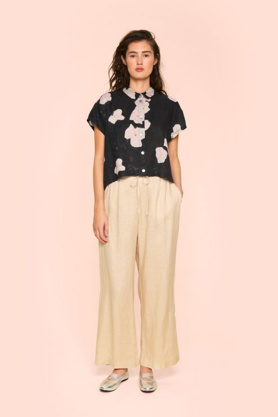 Airy linen straight trousers