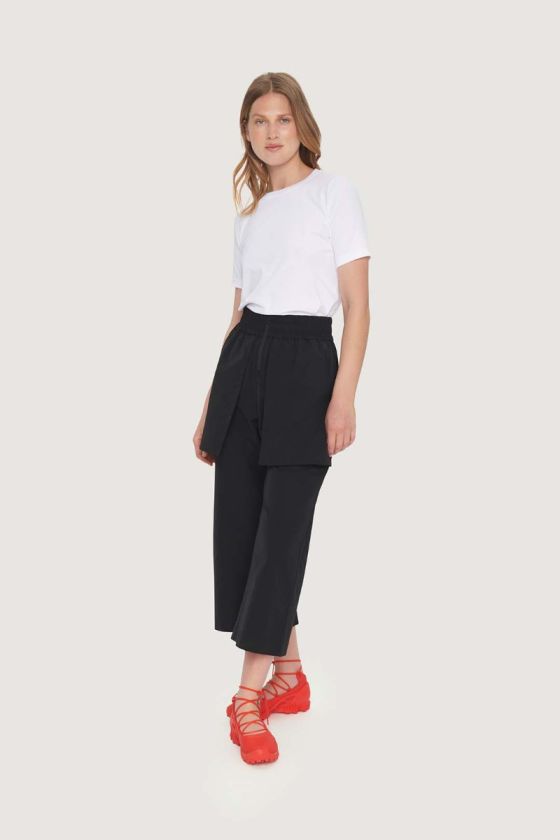 Fukkura poplin culotte pants