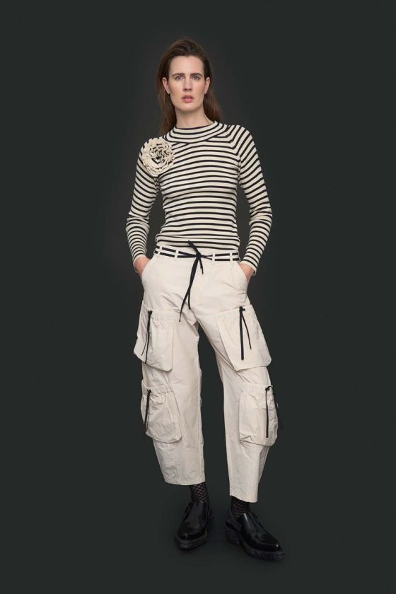 Bloom rib-knit blouse