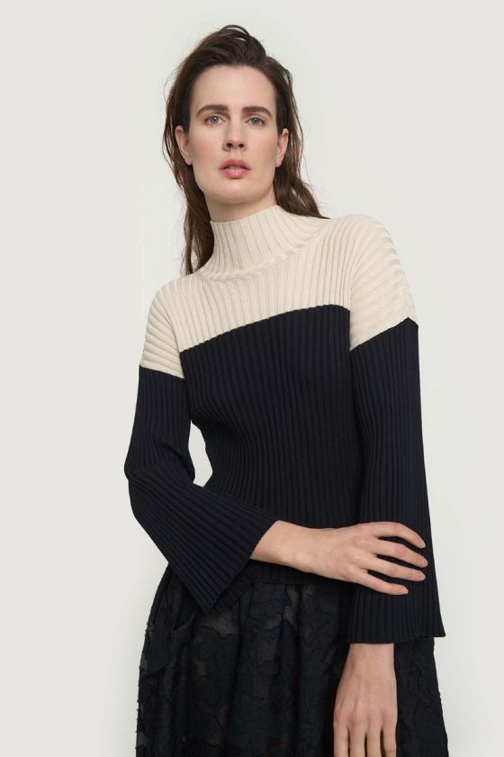Bloom rib-knit blouse