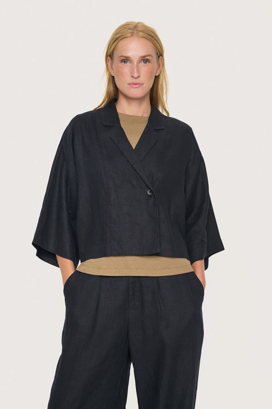 Lazy linen short jacket