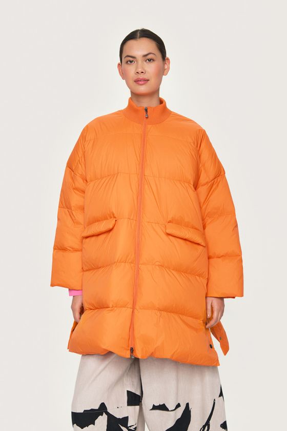 Feather down coat with zipper