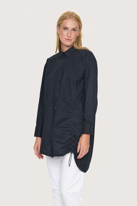 Core cotton shirt with front ruching