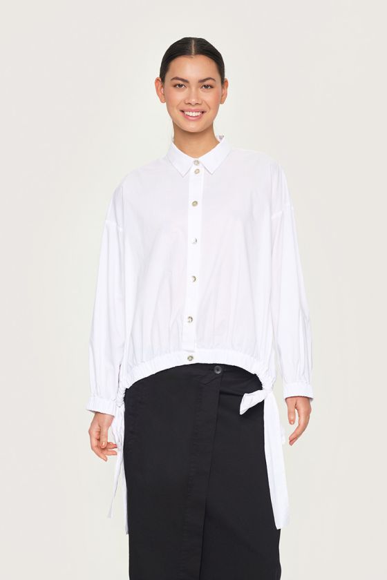 Core cotton shirt with drawstring