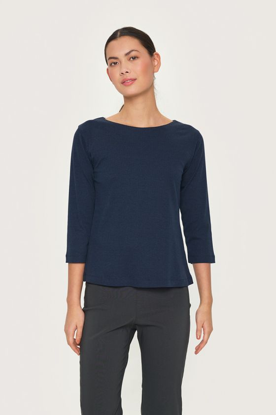 Naibu rib blouse with 3/4 sleeves