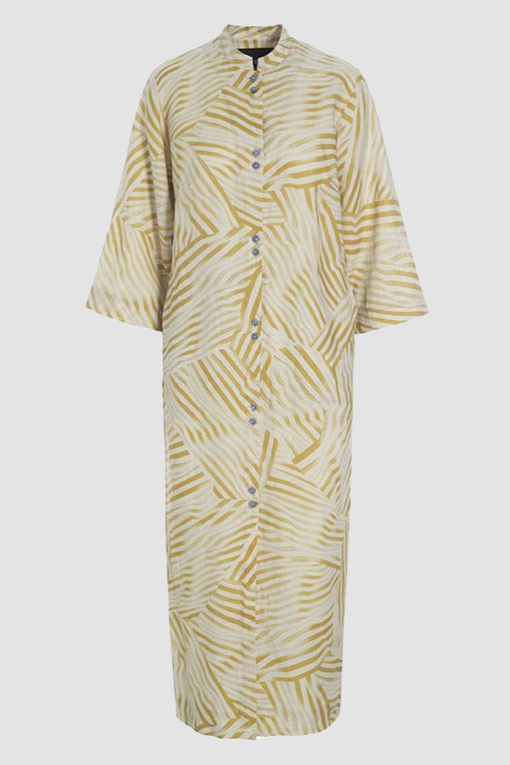 Peony & waves dress with buttons
