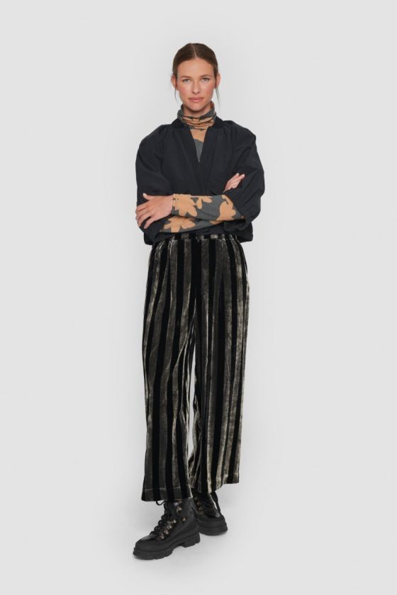 Velvet stripe pants