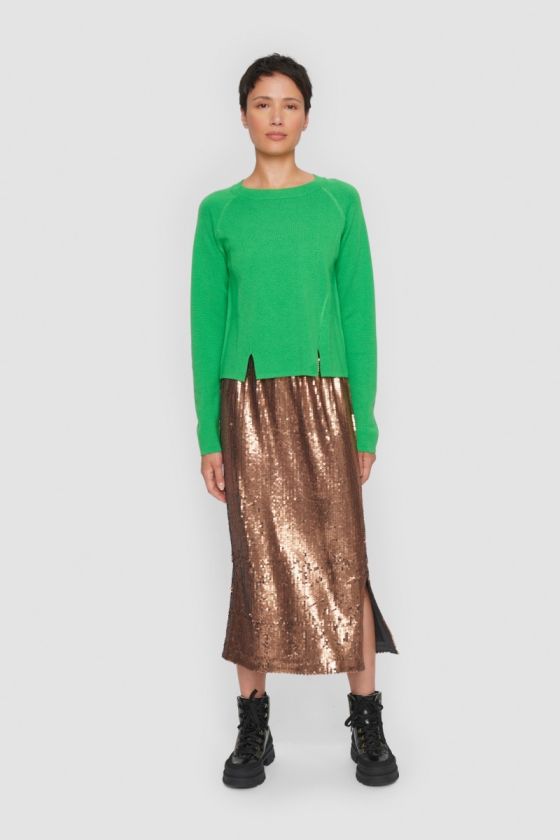 Oiled sequin skirt