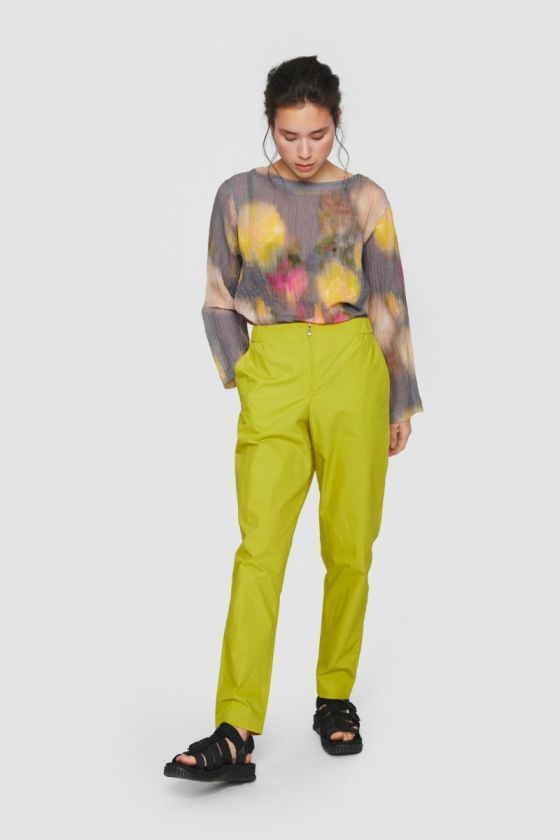 Paper poplin narrow pants